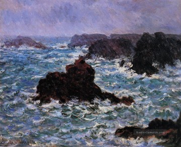 BelleIle Regen Effect Claude Monet Ölgemälde